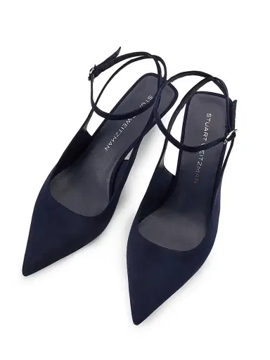 Stuart Weitzman Women's Vinnie 50MM Suede Pumps - Nice Blue | Thumbnail 4 Stuart Weitzman Women's Vinnie 50MM Suede Pumps - Nice Blue | Thumbnail 4