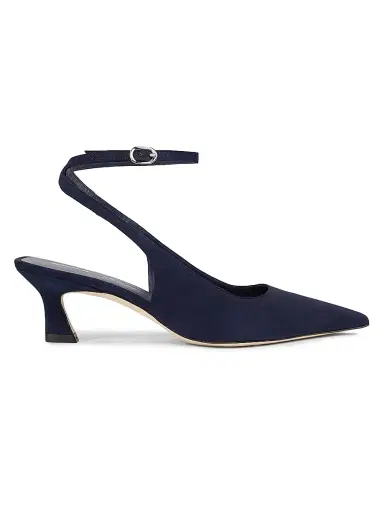 Stuart Weitzman Women's Vinnie 50MM Suede Pumps - Nice Blue | Thumbnail 1 Stuart Weitzman Women's Vinnie 50MM Suede Pumps - Nice Blue | Thumbnail 1