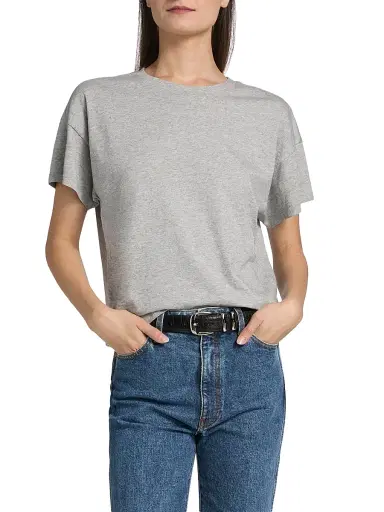 rag & bone Women's Kelly Cotton T-Shirt - Heather Grey | Thumbnail 3 rag & bone Women's Kelly Cotton T-Shirt - Heather Grey | Thumbnail 3