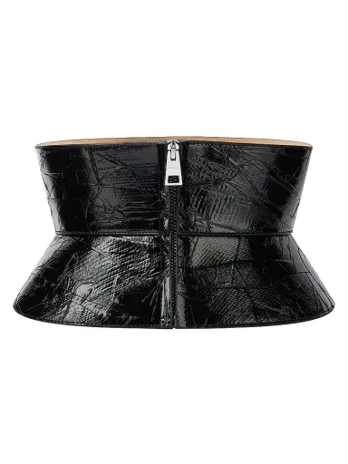 Givenchy Women's Corset Belt in Nappa Leather with Tape Print - Black | Thumbnail 2 Givenchy Women's Corset Belt in Nappa Leather with Tape Print - Black | Thumbnail 2
