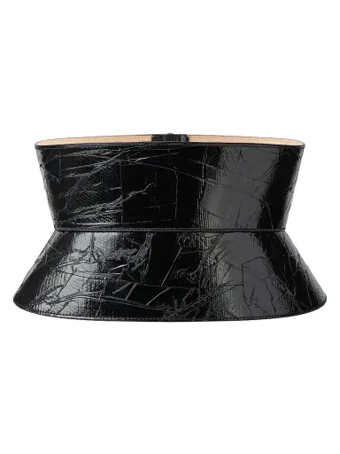 Givenchy Women's Corset Belt in Nappa Leather with Tape Print - Black | Thumbnail 1 Givenchy Women's Corset Belt in Nappa Leather with Tape Print - Black | Thumbnail 1