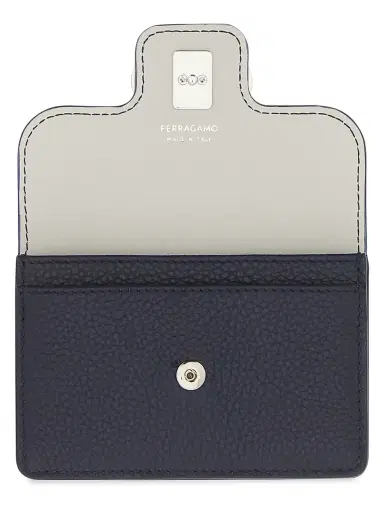 FERRAGAMO Women's Gancini Wallet - Navy Haze Optic White | Thumbnail 2 FERRAGAMO Women's Gancini Wallet - Navy Haze Optic White | Thumbnail 2