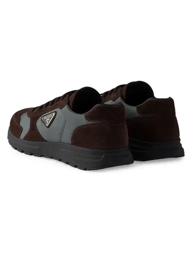 Prada Women's Suede and Re-Nylon Sneakers - Dark Brown | Thumbnail 3 Prada Women's Suede and Re-Nylon Sneakers - Dark Brown | Thumbnail 3