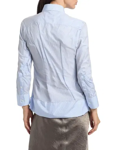 Maison Margiela Women's Crinkled Stripe Cotton Button-Down Shirt - Light Blue Stripe | Thumbnail 5 Maison Margiela Women's Crinkled Stripe Cotton Button-Down Shirt - Light Blue Stripe | Thumbnail 5