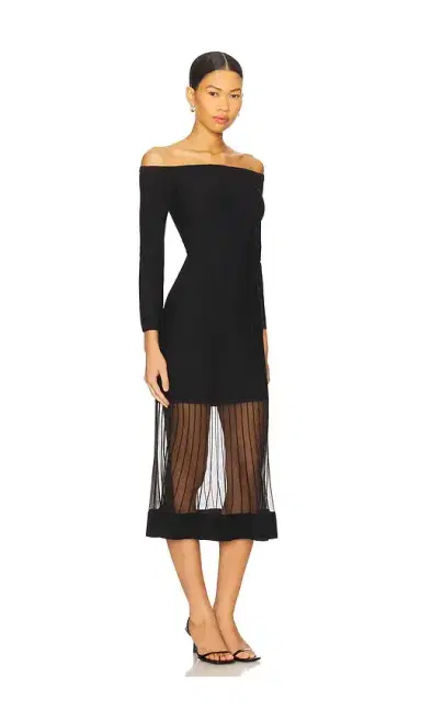 MILLY Ots Sheer Knit Midi Dress | Thumbnail 2 MILLY Ots Sheer Knit Midi Dress | Thumbnail 2
