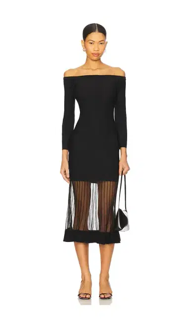 MILLY Ots Sheer Knit Midi Dress | Thumbnail 1 MILLY Ots Sheer Knit Midi Dress | Thumbnail 1