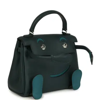 HERMÈS Hermes "Quelle Idolle" Kelly Doll Vert Cypress and Vert Bosphore Swift Palladium Hardware | Thumbnail 2 HERMÈS Hermes "Quelle Idolle" Kelly Doll Vert Cypress and Vert Bosphore Swift Palladium Hardware | Thumbnail 2
