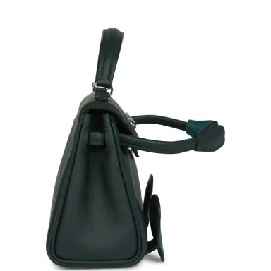 HERMÈS Hermes "Quelle Idolle" Kelly Doll Vert Cypress and Vert Bosphore Swift Palladium Hardware | Thumbnail 3 HERMÈS Hermes "Quelle Idolle" Kelly Doll Vert Cypress and Vert Bosphore Swift Palladium Hardware | Thumbnail 3