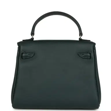 HERMÈS Hermes "Quelle Idolle" Kelly Doll Vert Cypress and Vert Bosphore Swift Palladium Hardware | Thumbnail 4 HERMÈS Hermes "Quelle Idolle" Kelly Doll Vert Cypress and Vert Bosphore Swift Palladium Hardware | Thumbnail 4