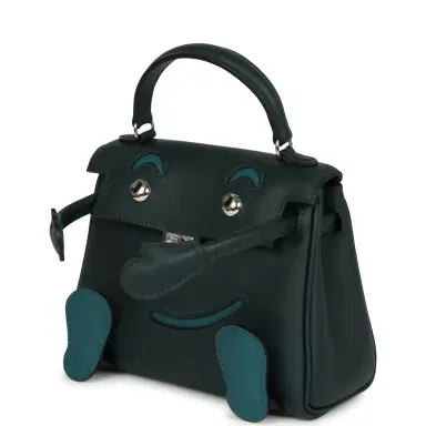 HERMÈS Hermes "Quelle Idolle" Kelly Doll Vert Cypress and Vert Bosphore Swift Palladium Hardware | Thumbnail 5 HERMÈS Hermes "Quelle Idolle" Kelly Doll Vert Cypress and Vert Bosphore Swift Palladium Hardware | Thumbnail 5