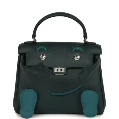 HERMÈS Hermes "Quelle Idolle" Kelly Doll Vert Cypress and Vert Bosphore Swift Palladium Hardware | Thumbnail 1 HERMÈS Hermes "Quelle Idolle" Kelly Doll Vert Cypress and Vert Bosphore Swift Palladium Hardware | Thumbnail 1