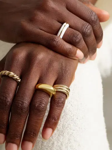 By Pariah Set Of Three 14-karat Recycled Gold Diamond Pinky Rings | Thumbnail 4 By Pariah Set Of Three 14-karat Recycled Gold Diamond Pinky Rings | Thumbnail 4