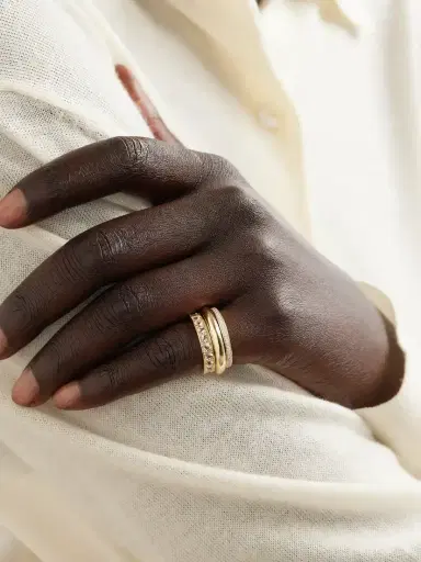 By Pariah Set Of Three 14-karat Gold, Morganite And Diamond Rings | Thumbnail 2 By Pariah Set Of Three 14-karat Gold, Morganite And Diamond Rings | Thumbnail 2