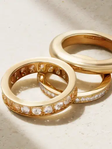 By Pariah Set Of Three 14-karat Gold, Morganite And Diamond Rings | Thumbnail 3 By Pariah Set Of Three 14-karat Gold, Morganite And Diamond Rings | Thumbnail 3