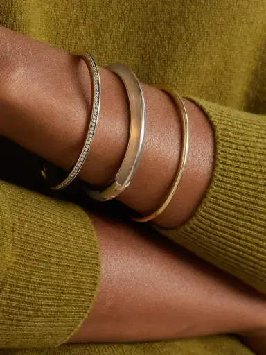 By Pariah Classic tack et Of Three 14-karat Recycled Gold, terling ilver, Diamond And Agate Bracelets | Thumbnail 2 By Pariah Classic tack et Of Three 14-karat Recycled Gold, terling ilver, Diamond And Agate Bracelets | Thumbnail 2