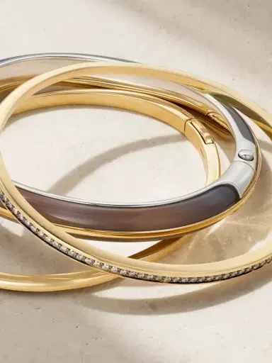 By Pariah Classic tack et Of Three 14-karat Recycled Gold, terling ilver, Diamond And Agate Bracelets | Thumbnail 4 By Pariah Classic tack et Of Three 14-karat Recycled Gold, terling ilver, Diamond And Agate Bracelets | Thumbnail 4