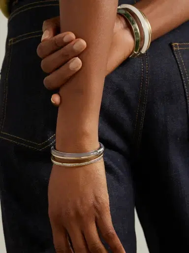 By Pariah Classic tack et Of Three 14-karat Recycled Gold, terling ilver, Diamond And Agate Bracelets | Thumbnail 5 By Pariah Classic tack et Of Three 14-karat Recycled Gold, terling ilver, Diamond And Agate Bracelets | Thumbnail 5