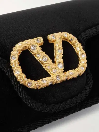 Valentino Garavani Locò Tasseled Embellished Cord-trimmed Velvet Shoulder Bag | Thumbnail 4 Valentino Garavani Locò Tasseled Embellished Cord-trimmed Velvet Shoulder Bag | Thumbnail 4