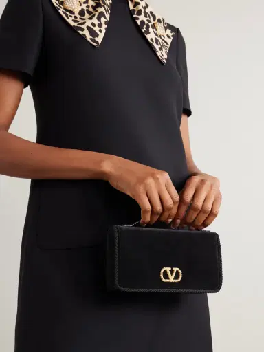 Valentino Garavani Vlogo Signature Embellished Velvet Wallet | Thumbnail 2 Valentino Garavani Vlogo Signature Embellished Velvet Wallet | Thumbnail 2