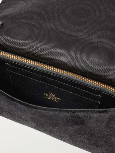 Valentino Garavani Vlogo Signature Embellished Velvet Wallet | Thumbnail 5 Valentino Garavani Vlogo Signature Embellished Velvet Wallet | Thumbnail 5