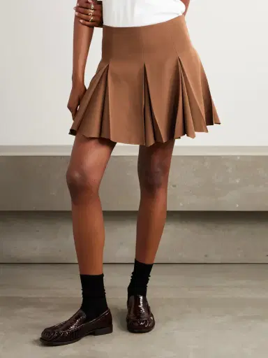 Marni Pleated Grain De Poudre Wool Mini Skirt | Thumbnail 3 Marni Pleated Grain De Poudre Wool Mini Skirt | Thumbnail 3