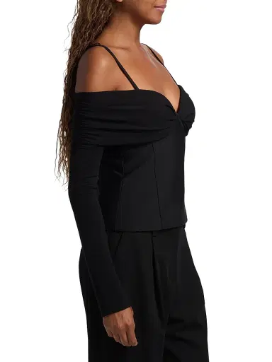 SIMKHAI Women's Hazel Off-the-Shoulder Top - Black | Thumbnail 4 SIMKHAI Women's Hazel Off-the-Shoulder Top - Black | Thumbnail 4