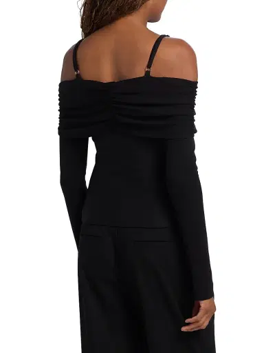 SIMKHAI Women's Hazel Off-the-Shoulder Top - Black | Thumbnail 5 SIMKHAI Women's Hazel Off-the-Shoulder Top - Black | Thumbnail 5
