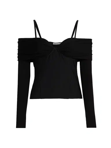 SIMKHAI Women's Hazel Off-the-Shoulder Top - Black | Thumbnail 1 SIMKHAI Women's Hazel Off-the-Shoulder Top - Black | Thumbnail 1