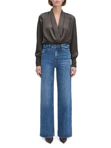 Favorite Daughter Women's The Better Off Satin Bodysuit - Coffee | Thumbnail 2 Favorite Daughter Women's The Better Off Satin Bodysuit - Coffee | Thumbnail 2