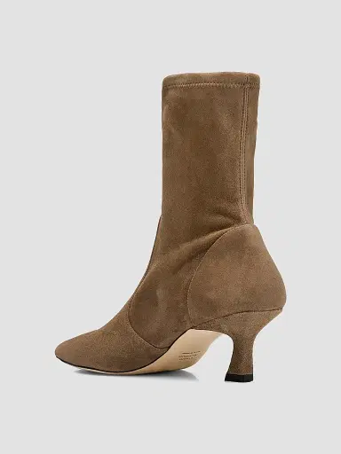 Stuart Weitzman Women's Vinnie 50MM Suede Ankle Boots - Taupe - Size 8 | Thumbnail 4 Stuart Weitzman Women's Vinnie 50MM Suede Ankle Boots - Taupe - Size 8 | Thumbnail 4
