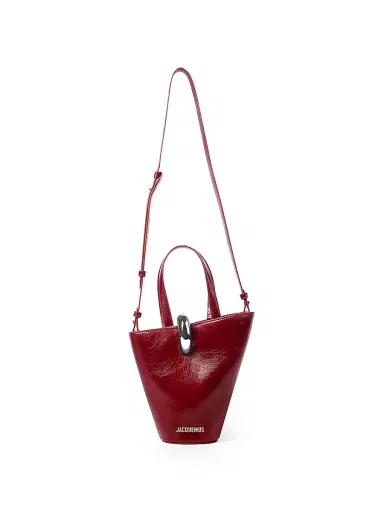 Jacquemus Women's Le Petit Bambola Leather Bucket Bag - Burgundy | Thumbnail 4 Jacquemus Women's Le Petit Bambola Leather Bucket Bag - Burgundy | Thumbnail 4