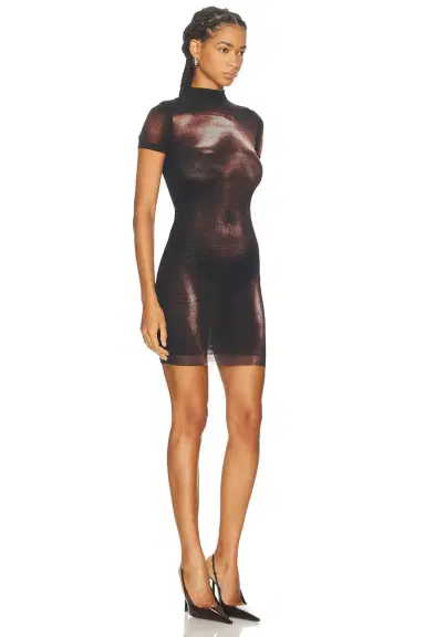 Jean Paul Gaultier High Neck Body Dust Printed Short Dress | Thumbnail 2 Jean Paul Gaultier High Neck Body Dust Printed Short Dress | Thumbnail 2