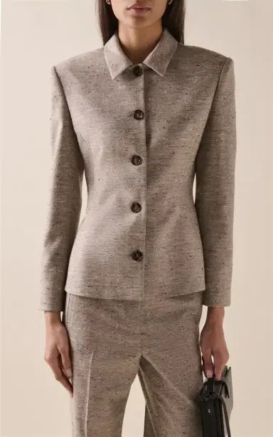 Magda Butrym Silk-Blend Single-Breasted Jacket | Thumbnail 2 Magda Butrym Silk-Blend Single-Breasted Jacket | Thumbnail 2