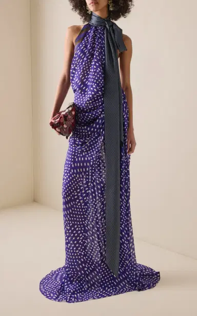 Dries Van Noten Devira Printed Georgette Gown | Thumbnail 12 Dries Van Noten Devira Printed Georgette Gown | Thumbnail 12