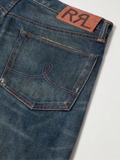 RRL Straight-Leg Distressed Selvedge Jeans - Men | Thumbnail 4 RRL Straight-Leg Distressed Selvedge Jeans - Men | Thumbnail 4