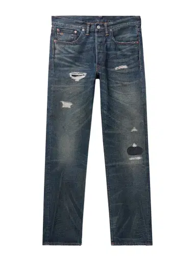 RRL Straight-Leg Distressed Selvedge Jeans - Men | Thumbnail 1 RRL Straight-Leg Distressed Selvedge Jeans - Men | Thumbnail 1