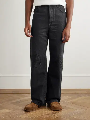 Loewe Wide-Leg Logo-Embroidered Jeans - Men | Thumbnail 3 Loewe Wide-Leg Logo-Embroidered Jeans - Men | Thumbnail 3