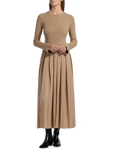 dh New York Women's Meryl Pleated Maxi Dress - Cappuccino | Thumbnail 2 dh New York Women's Meryl Pleated Maxi Dress - Cappuccino | Thumbnail 2