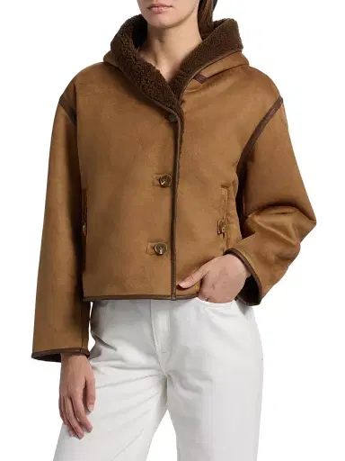 dh New York Women's Madylen Faux Sherpa Jacket - Camel Combo | Thumbnail 3 dh New York Women's Madylen Faux Sherpa Jacket - Camel Combo | Thumbnail 3
