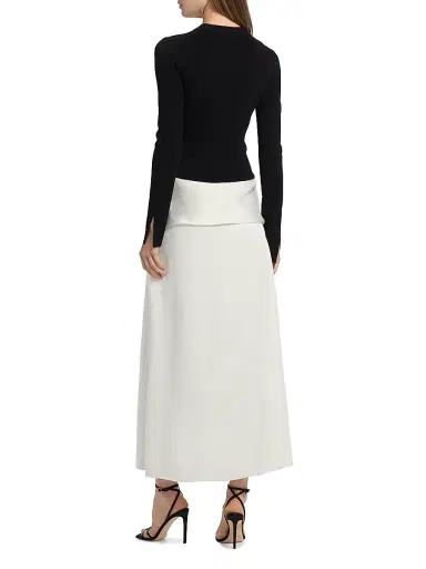 SIMKHAI Women's Ornella Ruffle-Trim Colorblocked Midi-Dress - Black Multi | Thumbnail 5 SIMKHAI Women's Ornella Ruffle-Trim Colorblocked Midi-Dress - Black Multi | Thumbnail 5