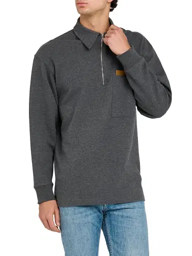 Bottega Veneta Men's Double-Cotton Melange Jersey Overshirt - Dark Grey Melange | Thumbnail 3 Bottega Veneta Men's Double-Cotton Melange Jersey Overshirt - Dark Grey Melange | Thumbnail 3