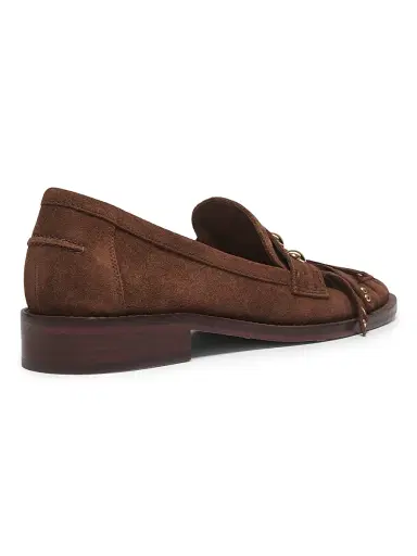 Cinq à Sept Women's Gina Studded Suede Loafers - Dark Sepia | Thumbnail 3 Cinq à Sept Women's Gina Studded Suede Loafers - Dark Sepia | Thumbnail 3