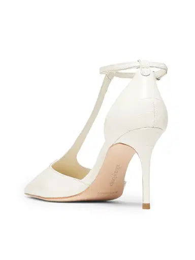 Cinq à Sept Women's Clara Croco 85MM Leather T-Strap Pumps - | Thumbnail 3 Cinq à Sept Women's Clara Croco 85MM Leather T-Strap Pumps - | Thumbnail 3