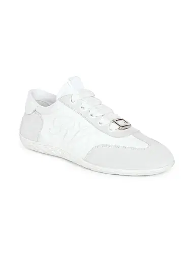 Roger Vivier Women's Viv Suede Mesh Low-Top Sneakers - White | Thumbnail 2 Roger Vivier Women's Viv Suede Mesh Low-Top Sneakers - White | Thumbnail 2
