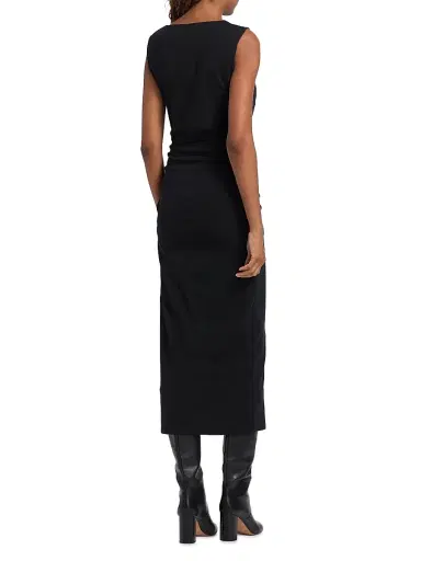Veronica Beard Women's Charissa Gathered Stretch Cotton Jersey Sheath Dress - Black | Thumbnail 5 Veronica Beard Women's Charissa Gathered Stretch Cotton Jersey Sheath Dress - Black | Thumbnail 5