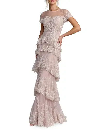 Mac Duggal Women's Embellished Tiered Gown - Rose Multi - Size 12 | Thumbnail 1 Mac Duggal Women's Embellished Tiered Gown - Rose Multi - Size 12 | Thumbnail 1
