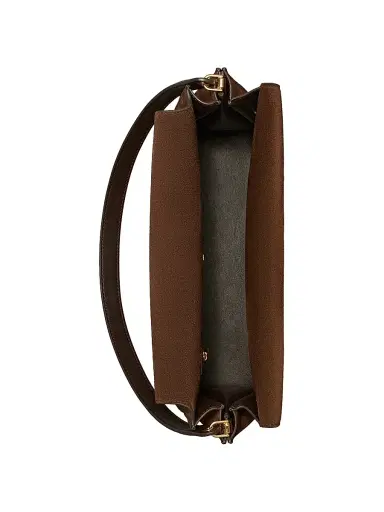 Tory Burch Women's Lee Radziwill Large Suede Shoulder Bag - Dark Cocoa | Thumbnail 3 Tory Burch Women's Lee Radziwill Large Suede Shoulder Bag - Dark Cocoa | Thumbnail 3