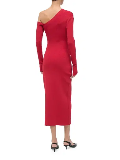 Staud Women's Lois One-Shoulder Sheath Dress - Rouge | Thumbnail 4 Staud Women's Lois One-Shoulder Sheath Dress - Rouge | Thumbnail 4