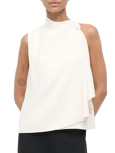 STAUD Women's Sierra Draped Stretch-Silk Sleeveless Top - | Thumbnail 3 STAUD Women's Sierra Draped Stretch-Silk Sleeveless Top - | Thumbnail 3
