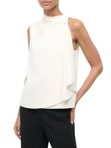 STAUD Women's Sierra Draped Stretch-Silk Sleeveless Top - | Thumbnail 5 STAUD Women's Sierra Draped Stretch-Silk Sleeveless Top - | Thumbnail 5